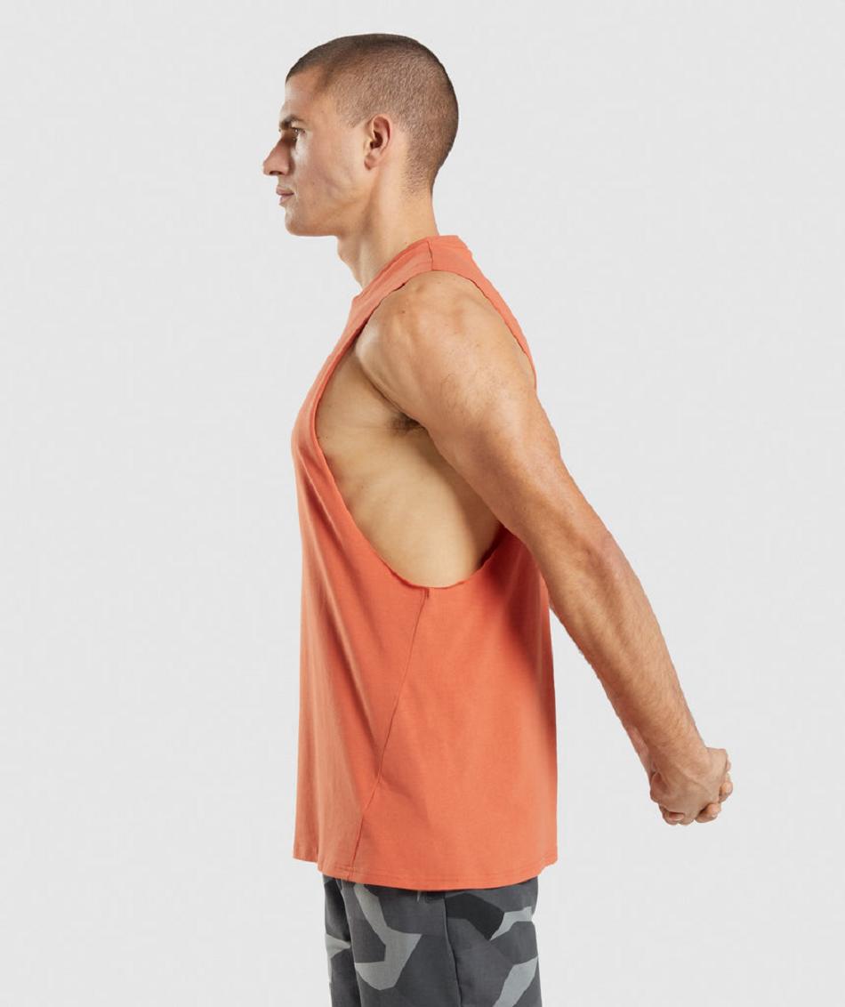 Podkoszulki Męskie Gymshark Critical Drop Arm Pomarańczowe | PL 4054SGL